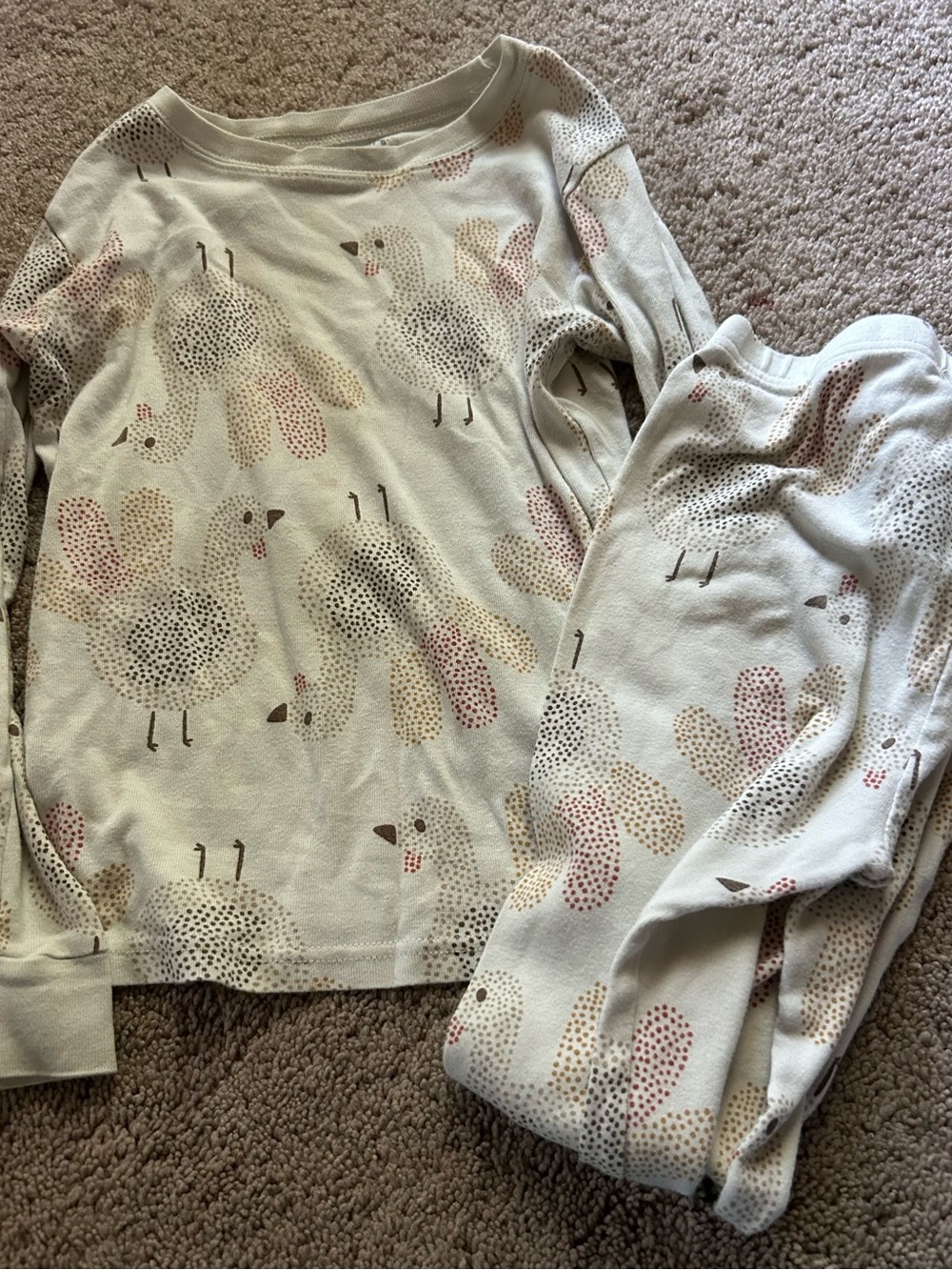 carter’s kids size 8 turkey trot long pajama set